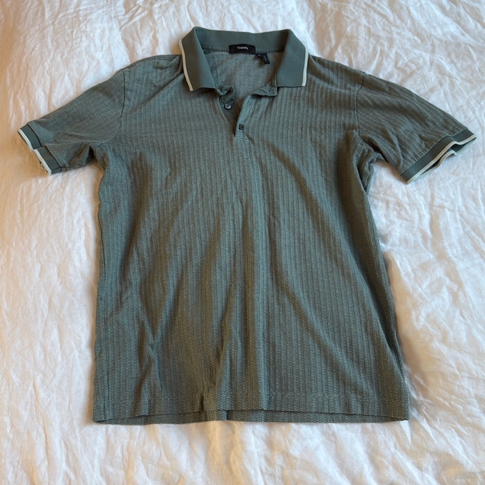 Theory Geo Zelig Jacquard Polo - green - medium